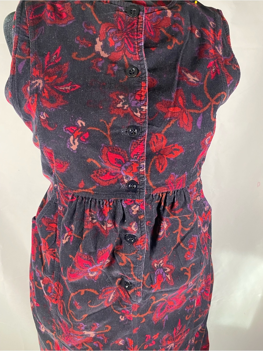 Laura Ashley Black Sleeveless Jumpsuit with Red Floral Print - Picture 3 of 9